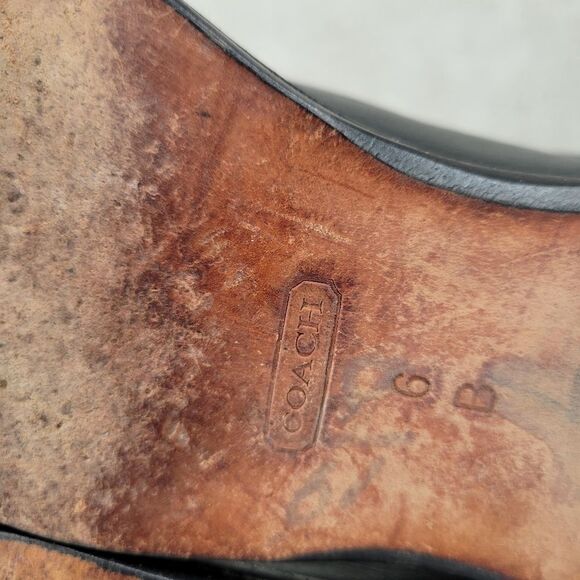 Coach Cayden Black Leather Riding Style Boots Missing Straps Women's Size 6B - Picture 9 of 13